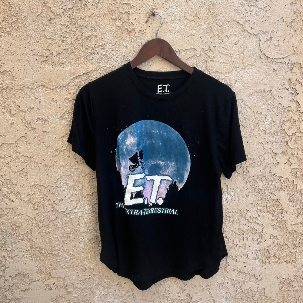 E.T. The Extra-Terrestrial Graphic Tee Black Size Womens Small